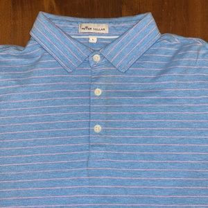 Men’s Peter Millar Golf Polo Large Blue Pink